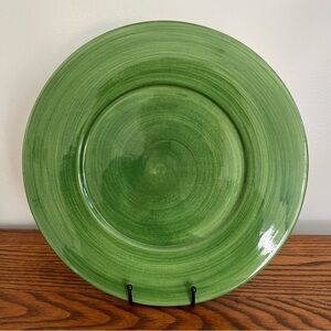 Vietri 13" Large Green Swirl Hand-Glazed Ceramic Service, Charger or Chop Plate